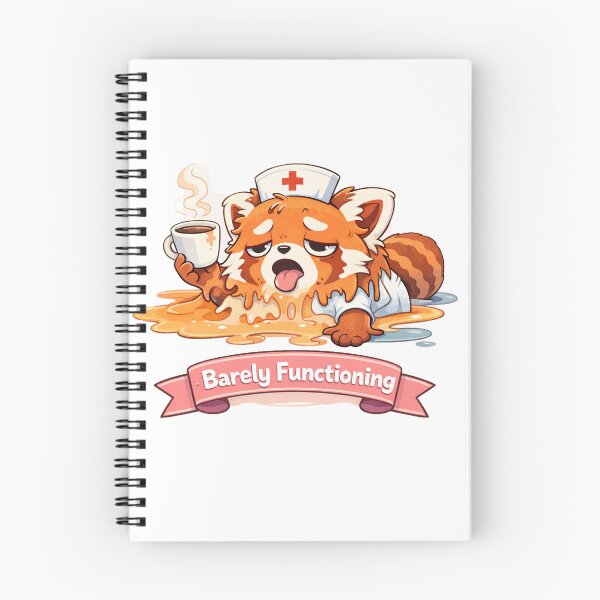 Item preview, Barely Functioning – Nurse Panda designed and sold by Creative and Humorous Arts.
