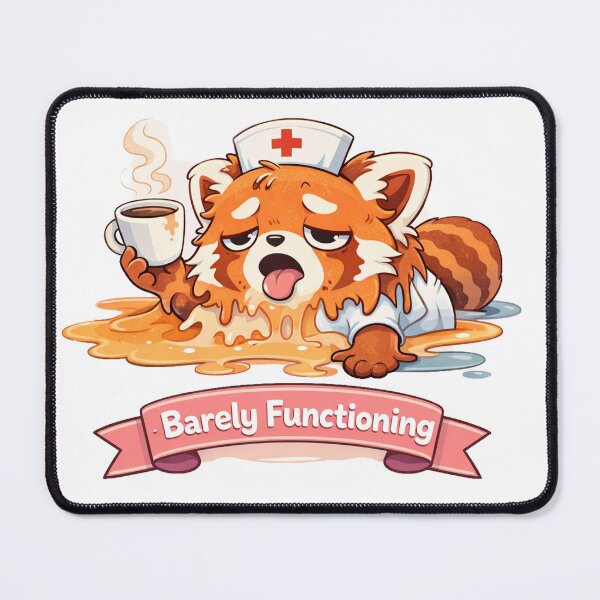 Item preview, Barely Functioning – Nurse Panda designed and sold by Creative and Humorous Arts.