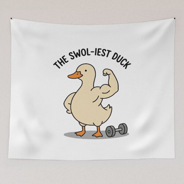 Item preview, The Swol-iest Duck – Funny Gym Duck Pun | Cute Strong Duck Cartoon designed and sold by aiqdelicia.