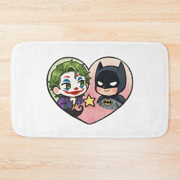 Item preview, Cute Batman & Joker Heart Chibi DC Fan Art designed and sold by Reyxava.