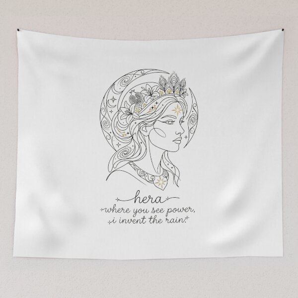 Item preview, Hera Queen Goddess Minimalist One-Line Art with Quote & Name designed and sold by Siriusvibes.