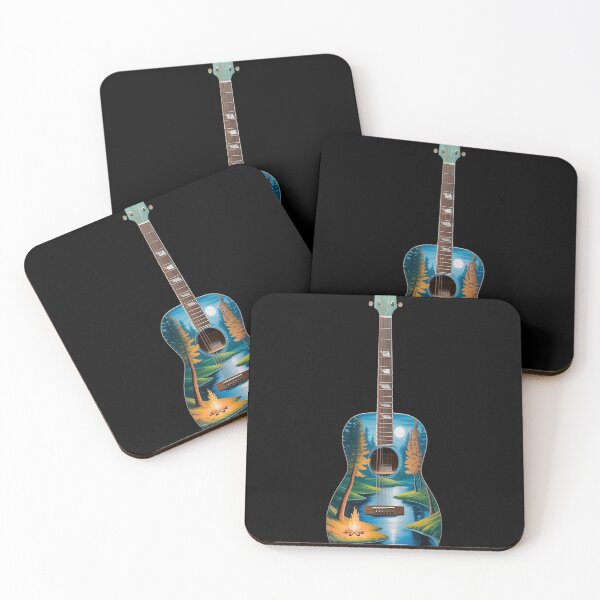 Item preview, Guitar Lake Reflections Forest Pine Tree Moon Camp Guitarist (3) designed and sold by orlodrake.
