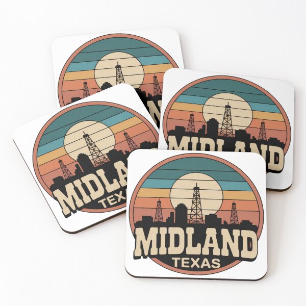 Item preview, Midland Texas: Retro Sunset Oilfield Scene designed and sold by CircinusStore.