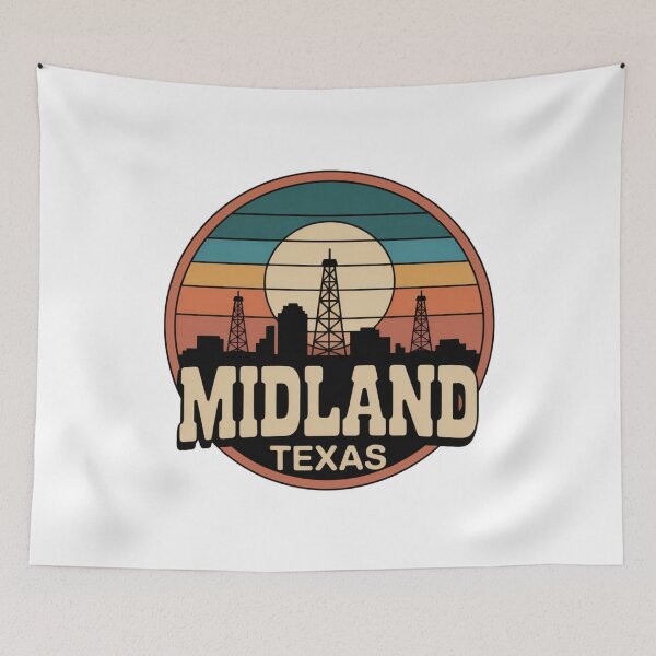 Item preview, Midland Texas: Retro Sunset Oilfield Scene designed and sold by CircinusStore.