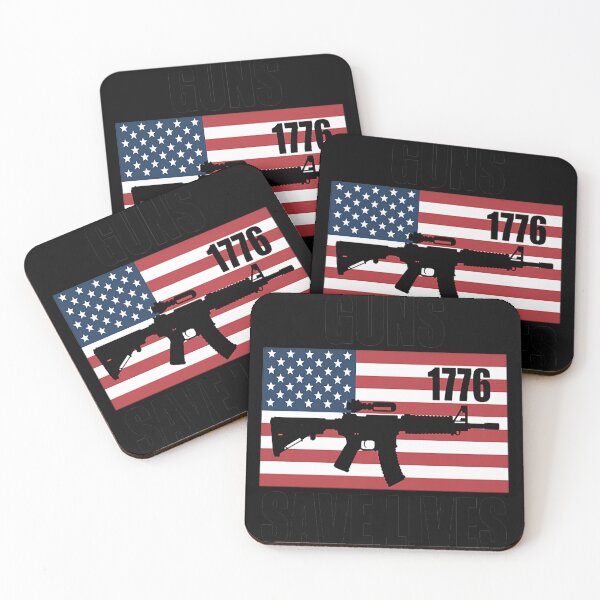 Item preview, GUNS SAVE LIVES, AR15 AMERICAN FLAG, FREEDOM 1776 designed and sold by orlodrake.