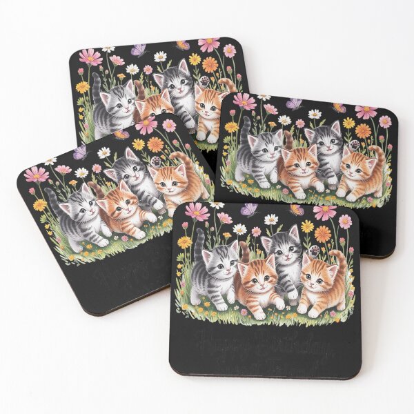 Item preview, Floral Aesthetic Painted Kittens and Pressed Flower designed and sold by TeamLequid.