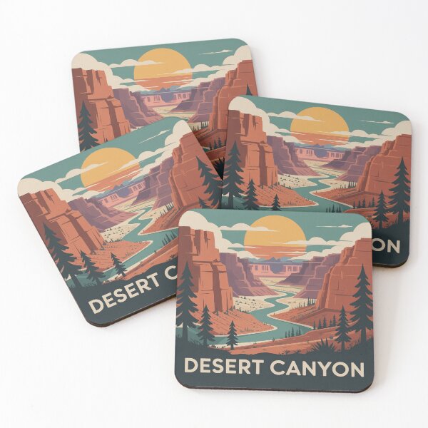 Item preview, Retro Desert Canyon National Park Poster – 1930s WPA Style Vintage Travel Art designed and sold by Tamas Das.