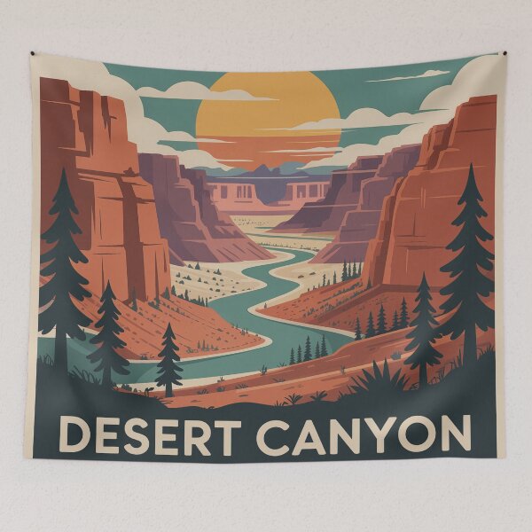 Item preview, Retro Desert Canyon National Park Poster – 1930s WPA Style Vintage Travel Art designed and sold by Tamas Das.