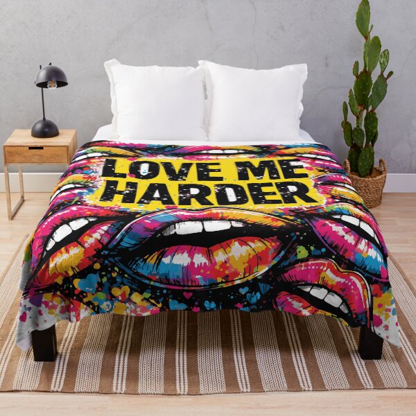 Artikelvorschau, Love Me Harder Graffiti Lips Bold Romantic Design entworfen und verkauft von Dejbar.