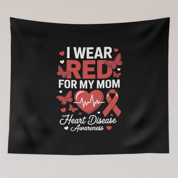 Item preview, I Wear Red For Mom Heart Disease Awareness Daughter Son designed and sold by FaithAbbott.