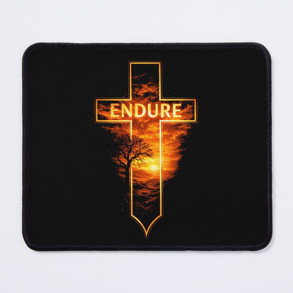 Item preview, ENDURE Fire Cross – Strength Motivational Gothic designed and sold by printedartgoods.