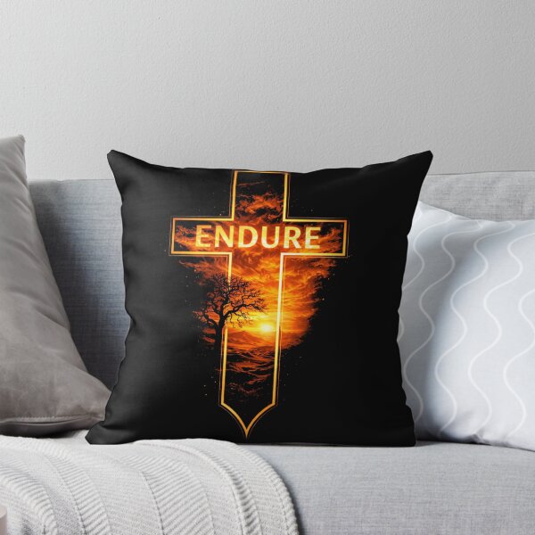Item preview, ENDURE Fire Cross – Strength Motivational Gothic designed and sold by printedartgoods.