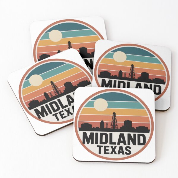 Item preview, Midland Texas: Vintage Sunset Oilfield Skyline designed and sold by CircinusStore.