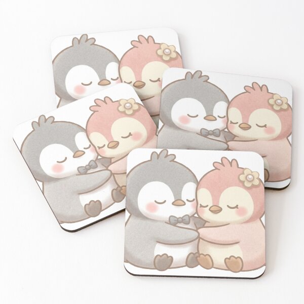 Item preview, Cute Chibi Penguins Hugging - Sweet Kawaii Love Illustration designed and sold by Medisoultech.