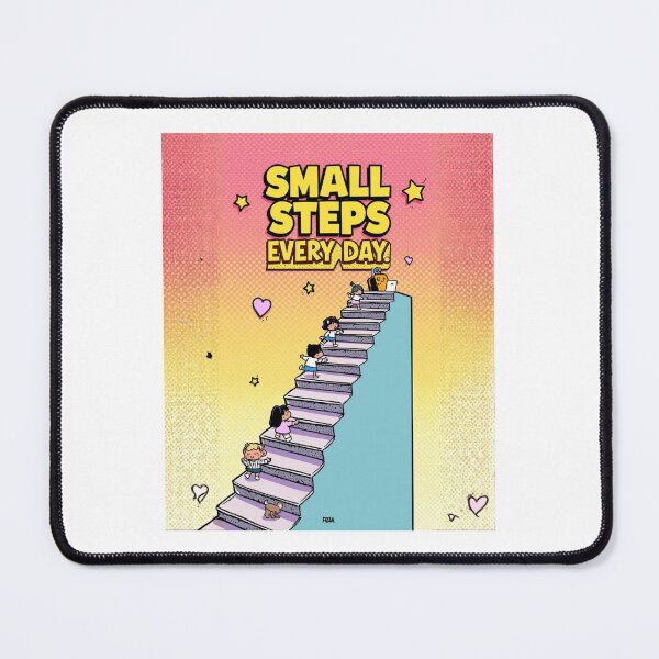 Item preview, Small steps Every day| Motivational cartoon Aesthetic with Typography | Cute Funny Inspirational Quote | Self Care Positivity Cartoon Design ver5 designed and sold by CosmicNook1.