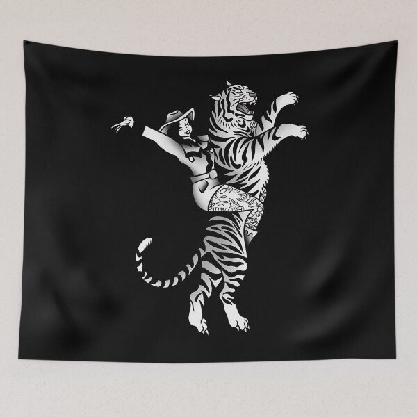 Item preview, Tattooed Tiger Cowgirl Pinup Aesthetic designed and sold by wunuhrhzjx25.