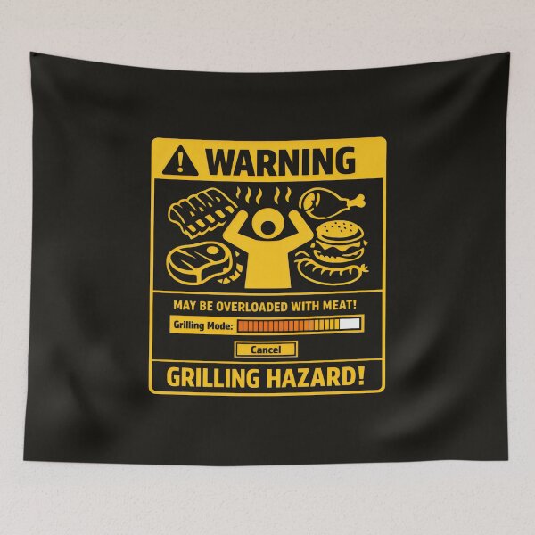 Item preview, Grilling Hazard BBQ and Grilling Warning designed and sold by SplashTastic.