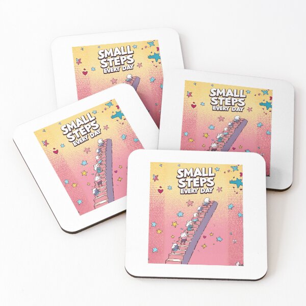 Item preview, Small steps Every day| Motivational cartoon  Aesthetic with Typography | Cute Funny Inspirational Quote | Self Care Positivity Cartoon Design ver5 ver 2 designed and sold by CosmicNook1.