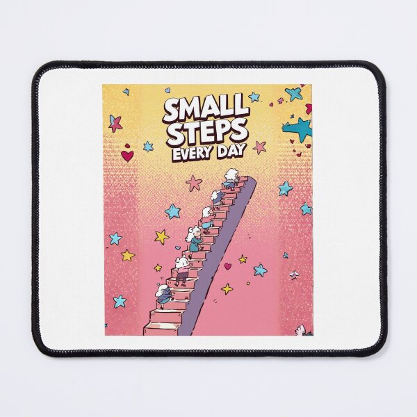 Item preview, Small steps Every day| Motivational cartoon Aesthetic with Typography | Cute Funny Inspirational Quote | Self Care Positivity Cartoon Design ver5 ver 2 designed and sold by CosmicNook1.