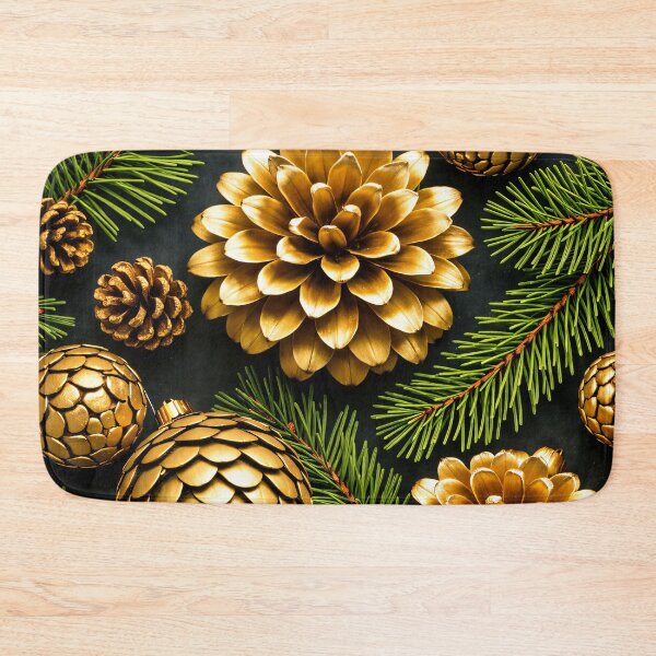 Item preview, Luxury Gold Pinecone Christmas Pattern designed and sold by Kaleidoscope Print.