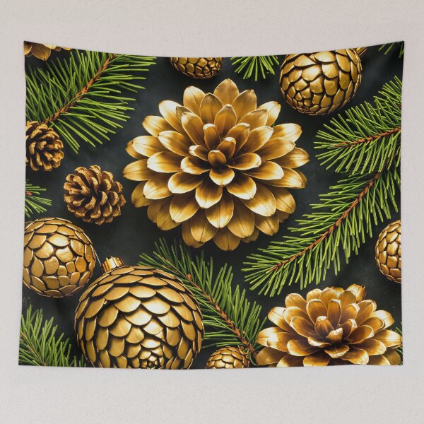 Item preview, Luxury Gold Pinecone Christmas Pattern designed and sold by Kaleidoscope Print.
