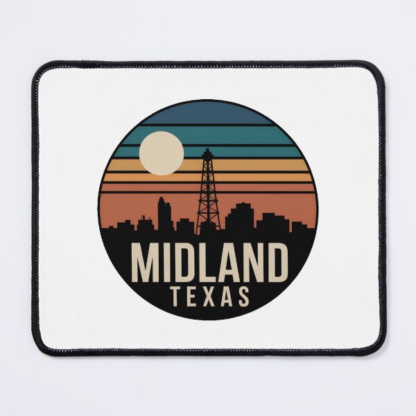 Item preview, Midland Texas: Retro Striped Sunset Oilfield Skyline designed and sold by CircinusStore.