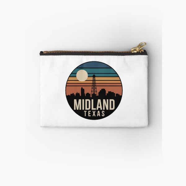 Item preview, Midland Texas: Retro Striped Sunset Oilfield Skyline designed and sold by CircinusStore.