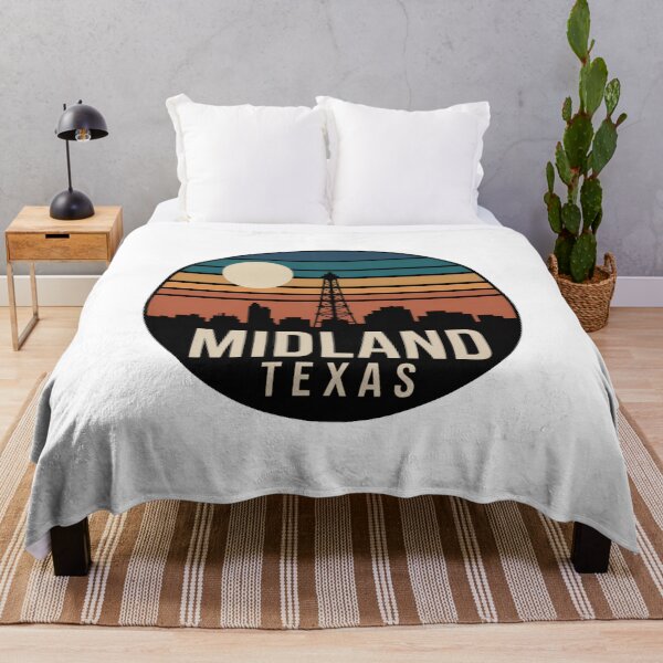 Item preview, Midland Texas: Retro Striped Sunset Oilfield Skyline designed and sold by CircinusStore.