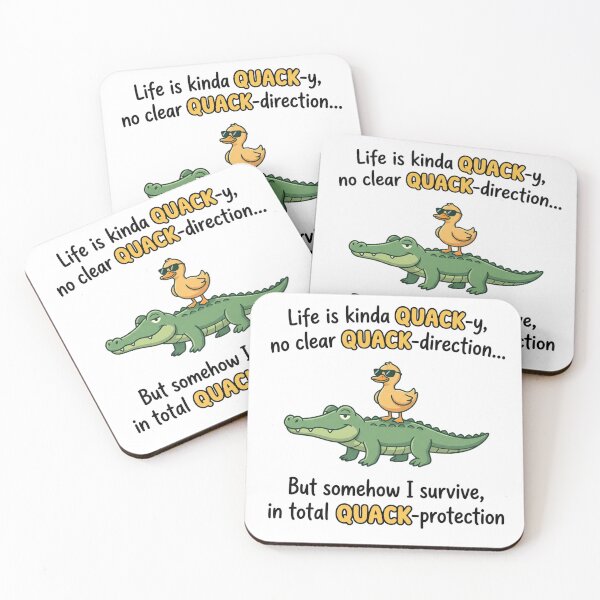 Item preview, Quack-y Life Funny Duck Pun Quote – Cute Duck and Crocodile Humor Meme Design designed and sold by aiqdelicia.
