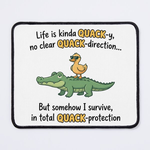 Item preview, Quack-y Life Funny Duck Pun Quote – Cute Duck and Crocodile Humor Meme Design designed and sold by aiqdelicia.