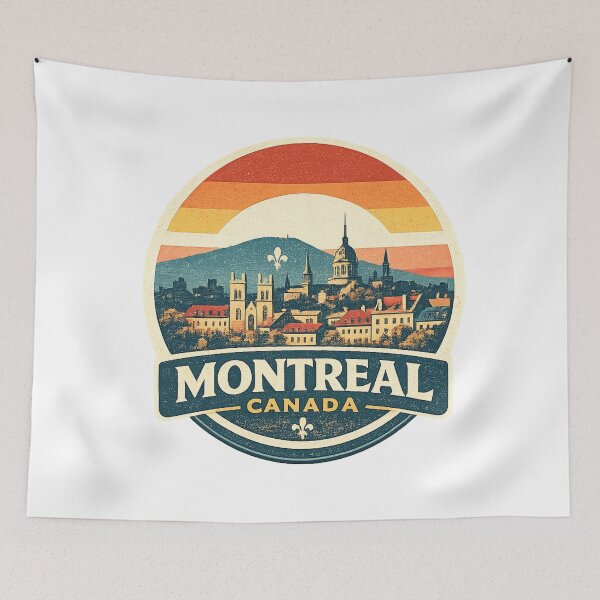 Item preview, Montreal Canada Vintage Skyline T-Shirt – Mount Royal Retro Sunset Travel Graphi designed and sold by Globalcitytees.