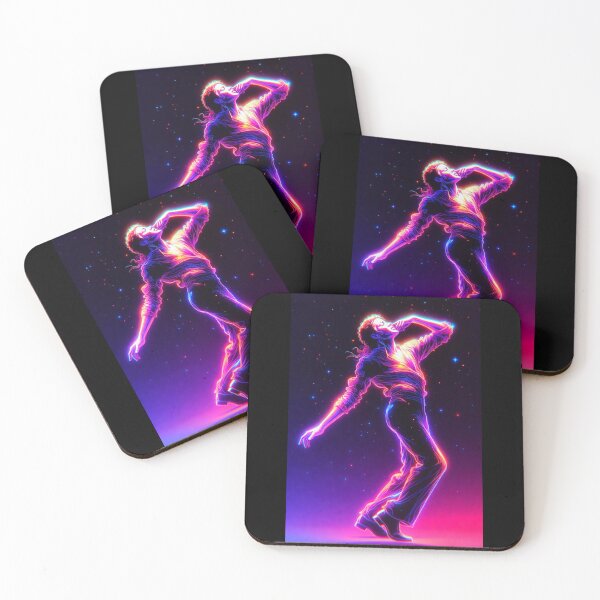 Item preview, M J Dance King Neon Glow Dynamic Art designed and sold by ExploreAura Studio.