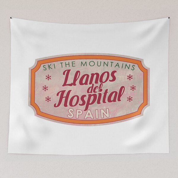 Item preview, Llanos del Hospital, Spain, Los Pirineos, Ski, textured skiing badge designed and sold by Wanderful-roads.