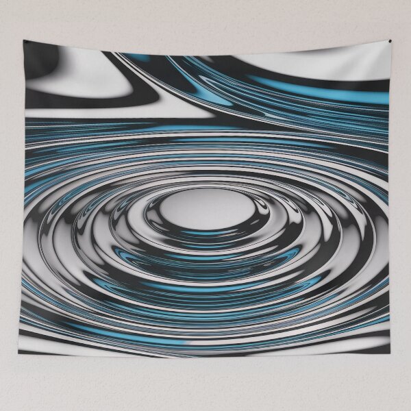 Item preview,  Y2K Chrome Ripple Pattern – Futuristic Metallic Liquid Geometry Seamless Design designed and sold by Tamas Das.