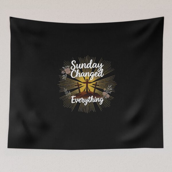 Item preview, Sunday Changed Everything – Christian Easter Resurrection Cross Faith Design designed and sold by Kingdom Warrior Tribe .
