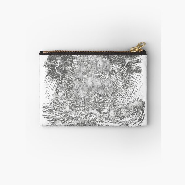 Item preview, Gritty Ghost Ship Stormy Sketch Piratecore Art designed and sold by FiveBlessings.