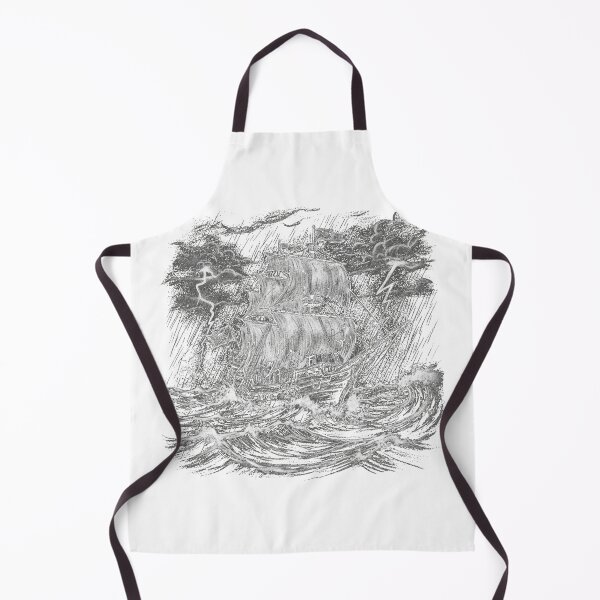 Item preview, Gritty Ghost Ship Stormy Sketch Piratecore Art designed and sold by FiveBlessings.