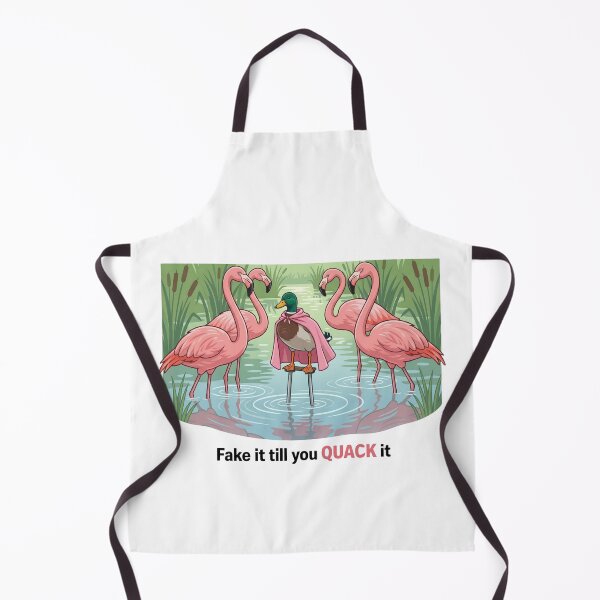 Item preview, Fake It Till You Quack It – Funny Duck Pun Motivational Flamingo Meme Design designed and sold by aiqdelicia.