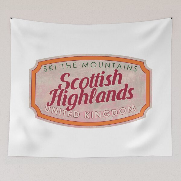 Item preview, Scottish Highlands, United Kingdom, Scotland, Ski, textured skiing badge designed and sold by Wanderful-roads.