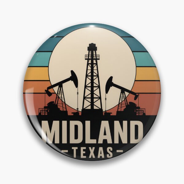 Item preview, Midland Texas: Retro Oilfield Sunset Emblem designed and sold by CircinusStore.