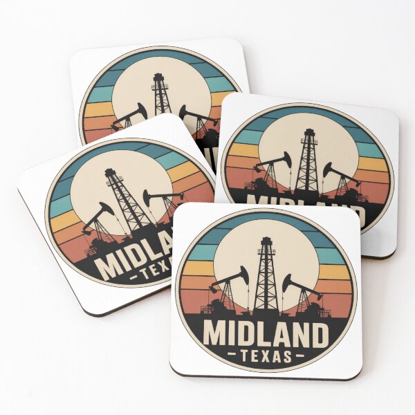 Item preview, Midland Texas: Retro Oilfield Sunset Emblem designed and sold by CircinusStore.