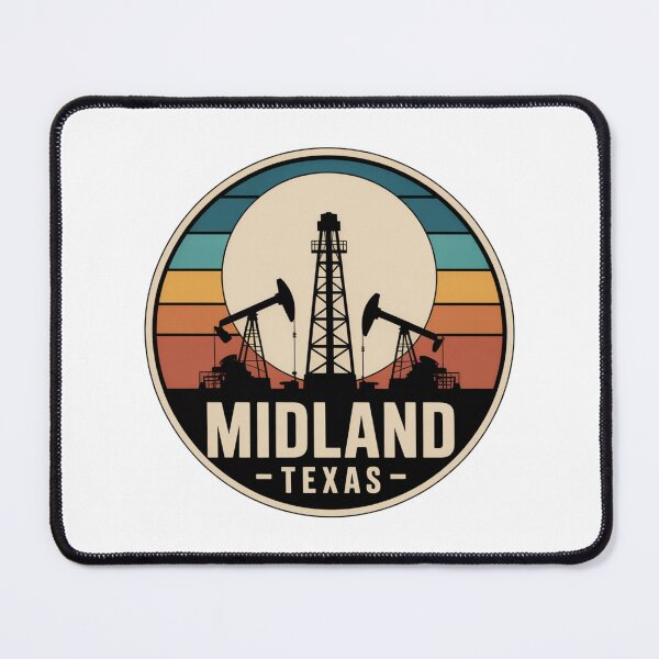 Item preview, Midland Texas: Retro Oilfield Sunset Emblem designed and sold by CircinusStore.