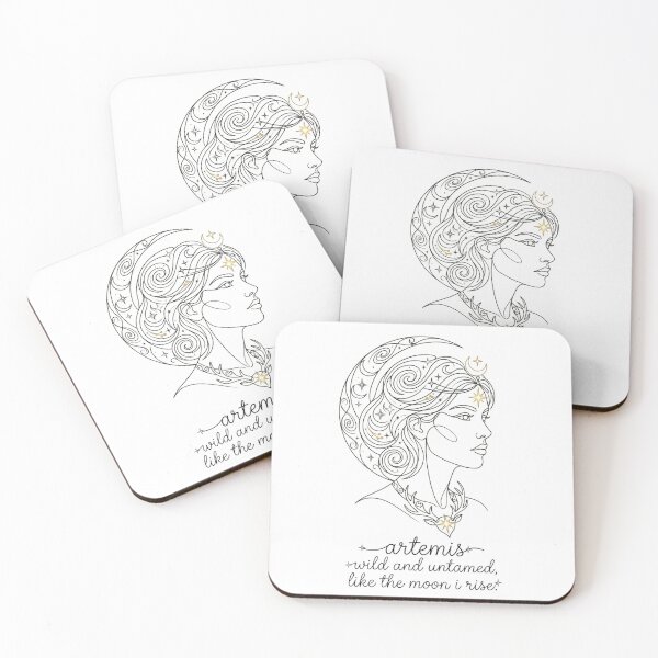 Item preview, Artemis Moon Goddess Minimalist One-Line Art with Quote & Name designed and sold by Siriusvibes.