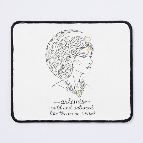 Item preview, Artemis Moon Goddess Minimalist One-Line Art with Quote & Name designed and sold by Siriusvibes.