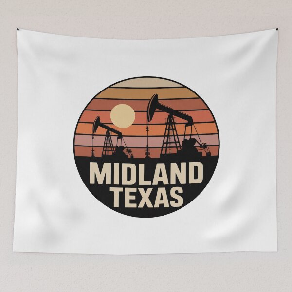 Item preview, Midland Texas: Sunset Pumpjack Silhouette designed and sold by CircinusStore.