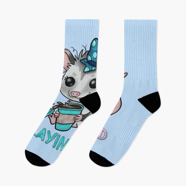 Item preview, layin’ Dead Cute Opossum Coffee Lover Gift | Funny Kawaii Possum with Bow | Wildlife Humor Tee designed and sold by therealkbyers.