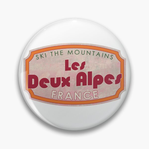 Item preview, Les Deux Alpes, France, Alpes du Nord, Ski, textured skiing badge designed and sold by Wanderful-roads.
