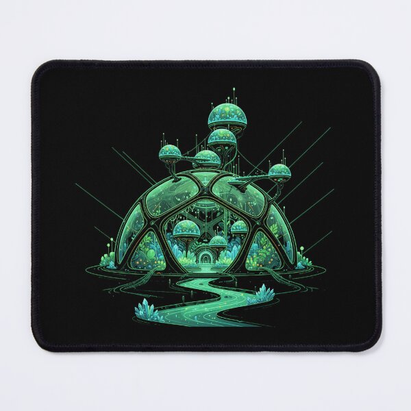 Item preview, Luminous Solarpunk Bio-Hacked Green City Skyline designed and sold by FiveBlessings.