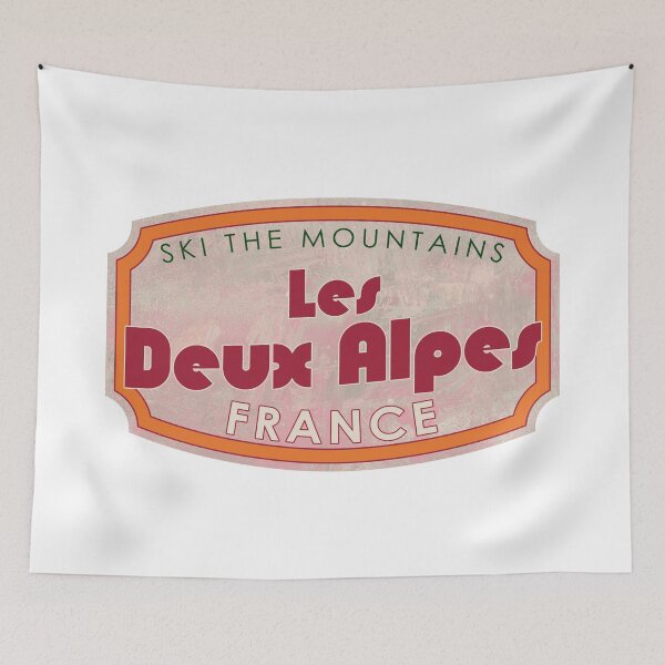 Item preview, Les Deux Alpes, France, Alpes du Nord, Ski, textured skiing badge designed and sold by Wanderful-roads.