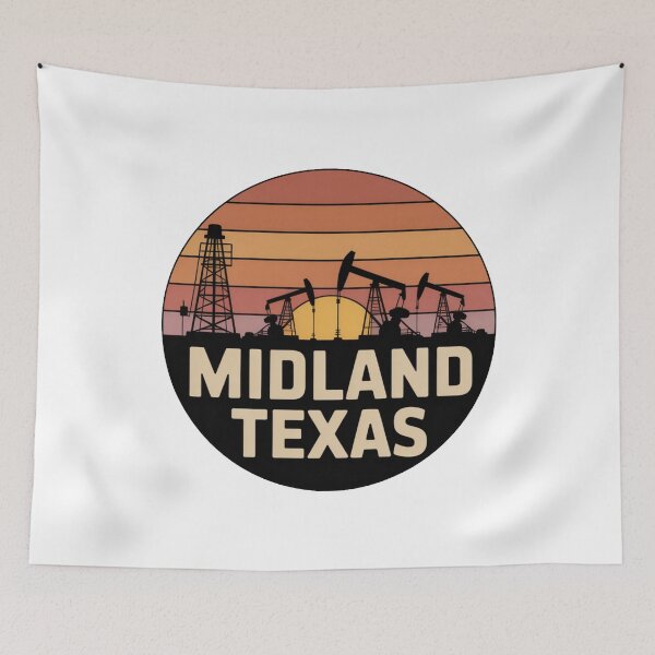 Item preview, Midland Texas: Retro Sunset Oil Pumpjack Scene designed and sold by CircinusStore.
